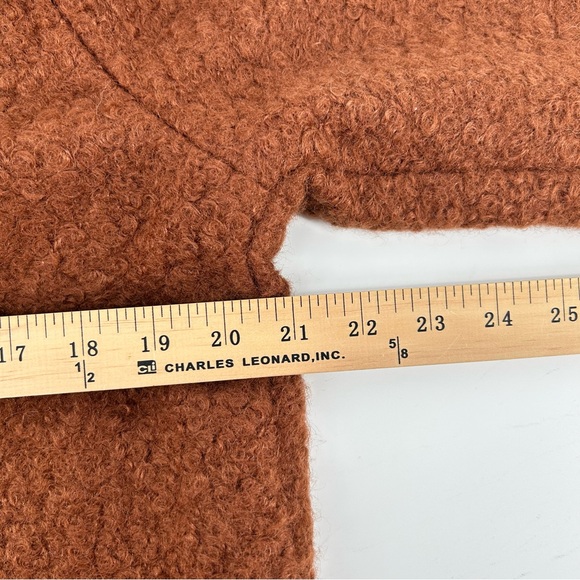 Women's Brown Teddy Coat Vtg Style Polyester Snap Front Pockets Sz Small Retro - Picture 10 of 12